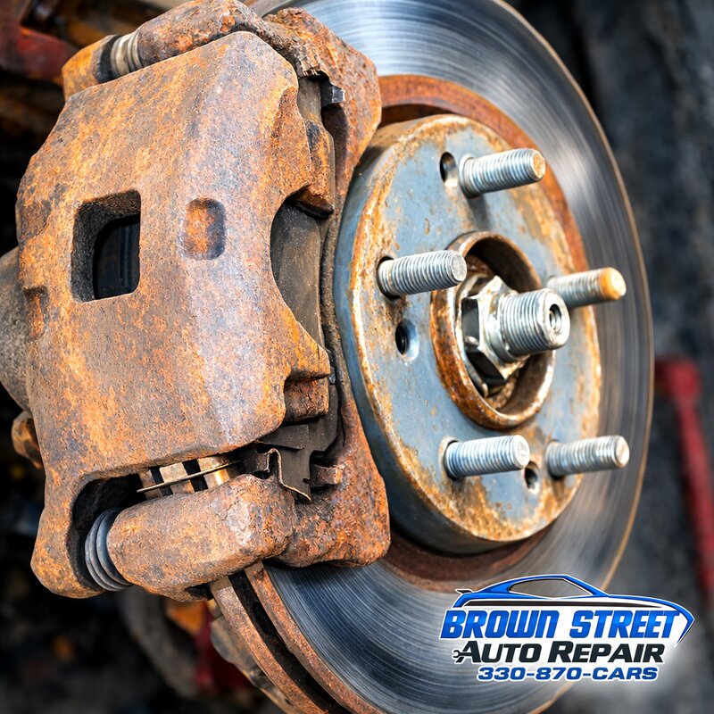 Brake rotor closeup at Brown Street Auto Repair Akron